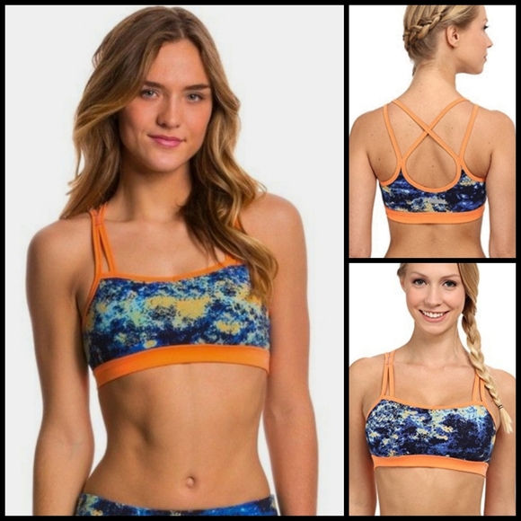 Zobha Athena strappy studio bra in Muscari Blue - Picture 1 of 8